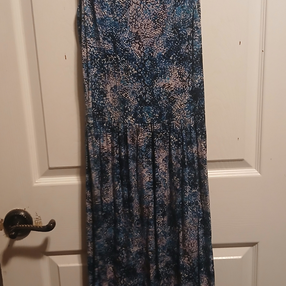 DKNY Blue and White Maxi Dress